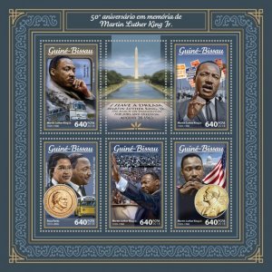 GUINEA BISSAU - 2018 - Martin Luther King Jr - Perf 5v Sheet - Mint Never Hinged