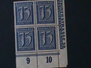 GERMANY-1921-SC#170-NUMERAL OF VALUE MNH PLATE BLOCK VF-103 YEARS OLD-LAST ONE