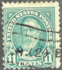 USA SC#692, 1931, 11c, light blue, Rutherford B. Hayes, Used, VG