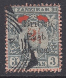 SG 91 British East Africa 1897. 2½d on 3a grey-red. Very fine used CAT £75