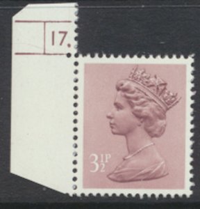 GB Machin 3½p SG X931 phosphor paper  SC# MH40  MNH  details/scan