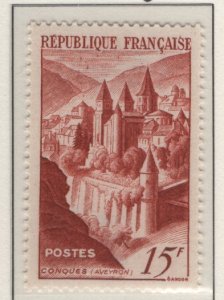 France  #590  MNH  1947 MNH Conques Abbey 15fr