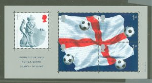 Great Britain #2056  Souvenir Sheet (Soccer)