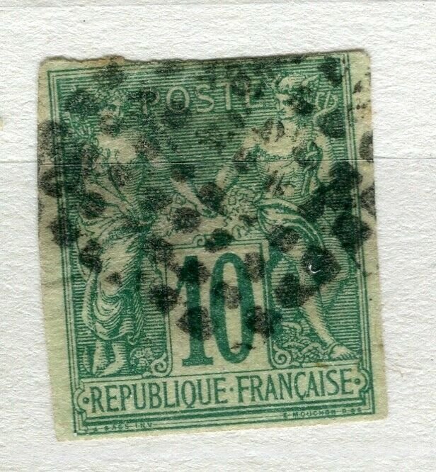 FRENCH COLONIES; Classic 1877-78 Imperf P & C type fine used 10c. value