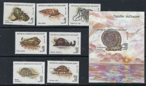 Malagasy 1222-29 MNH 1993 Mollusks