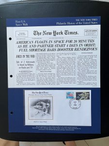 NY times Philatelic history of US panel:  First US space walk