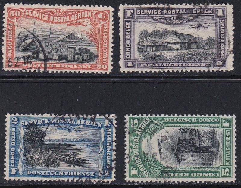 Belgian Congo # C 1-4, Used set