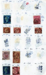 Dealers stamp approval book Great Britain 56 stamps selling value approx £217