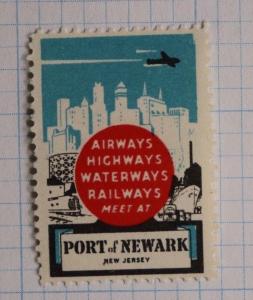 Port of Newark New Jersey city ad transportation industry promo airways Poster