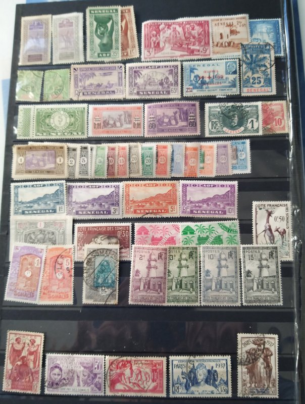 French Colonies lot of stamps Senegal, Cote des Somalis