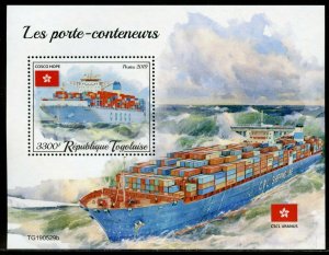 TOGO 2019  CONTAINER SHIPS SOUVENIR  SHEET  MINT NH