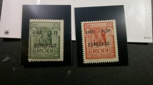 Italy Rhodes 1943 Express Mail Scott# E3, E4 MNH