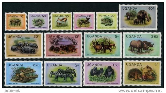 Uganda 1979 Sc#279/292  Fauna Definitive Set (14) MNH