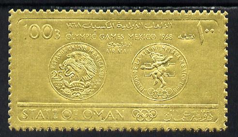 Oman 1968 Olympic Games 100B showing winners' medal embos...