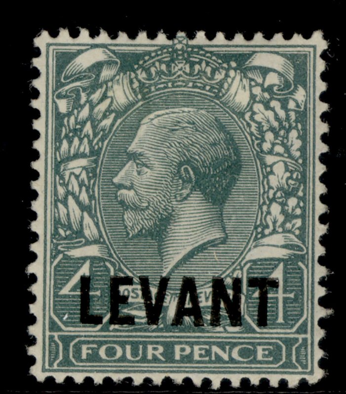 BRITISH LEVANT GV SG L20, 4d grey-green, M MINT. 