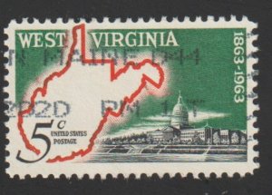 SC# 1232 - (5c) - West Virginia Statehood, Used Single
