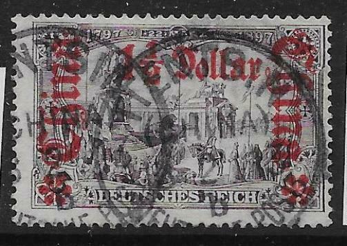 GERMAN P.O.'S IN CHINA SG44 1905 1½d ON 3m VIOLET-BLACK p26x17 USED