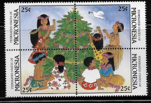 MICRONESIA 67-70 MNH BLOCK OF 4, CHRISTMAS