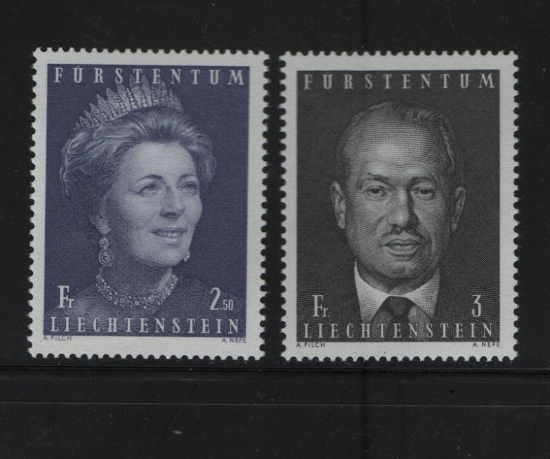 LIECHTENSTEIN 472-473, MNH, 1970-71 Prince Franz Joseph II and Princess Gina