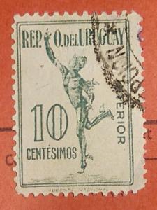 Uruguay 1922 Parcel Post Stamp #Q8 10c Used Postmarked.