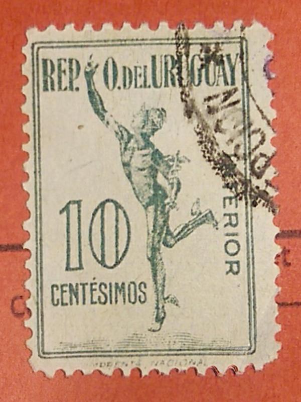 Uruguay 1922 Parcel Post Stamp #Q8 10c Used Postmarked.