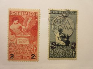 ITALY Scott 127, 128, USED Cat $12