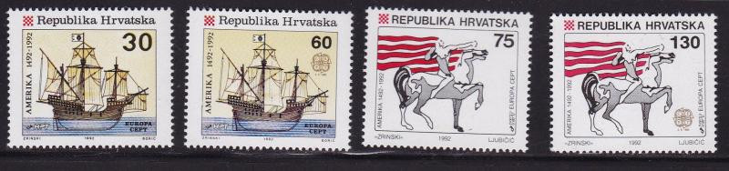 Croatia 1992 Discovery of America  EUROPA (4)  VF/NH