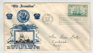 1947 OLD IRONSIDES FRIGATE CONSTITUTION CROSBY PHOTO VARIETY 951-49 & BAINBRIDGE