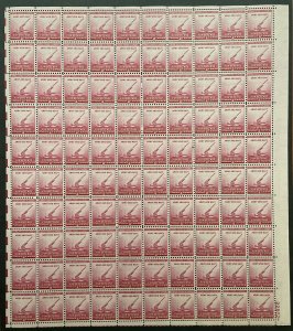 900 ARMY AND NAVY FOR DEFENSE Sheet of 100 US 2¢ Stamps MNH 1940 Plate 22852