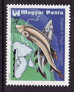 Hungary-Sc#2589-unused NH set-Maps-Marine Life-Sturgeons-Fish-1979-