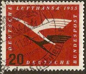 Germany - #C64 -used- 1955 - Lufthansa - 20pf - SCV-$7.00