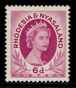 RHODESIA & NYASALAND QEII SG7, 6d bright reddish purple, M MINT. 
