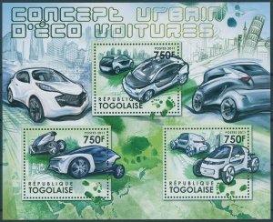 Togo 2011 MNH Cars Stamps Urban Concept Eco Cars 3v M/S