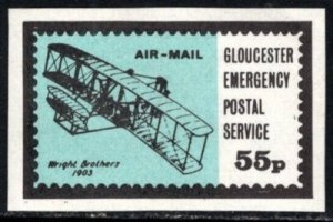 1971 Great Britain 55 Pence Gloucester Emergency Postal Service Air Mail MNH