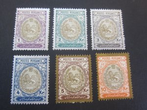 Iran 1909 Sc 455,457-61 MH