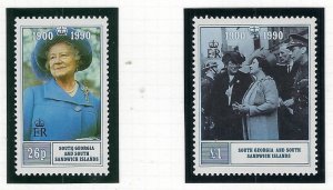 South Georgia 143-44 MNH 1990 Queen Mother Birthday (fe8198)