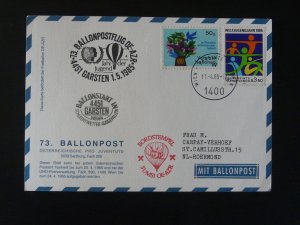 ballonpost OE AZR balloon flight Pro Juventute #73 postcard UNO 1985 (pmk 4)
