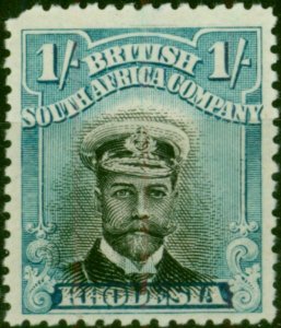 Rhodesia 1913 1s Black & Deep Turquoise-Blue SG233 Good LMM