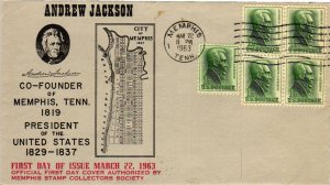 #1209 Andrew Jackson – FIRST MEMPHIS STAMP COLLECTORS Cachet – Aps