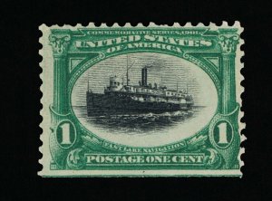 AFFORDABLE GENUINE SCOTT #294 F-VF MINT OG 1¢ GREEN & BLACK PAN-AMERICAN EXPO