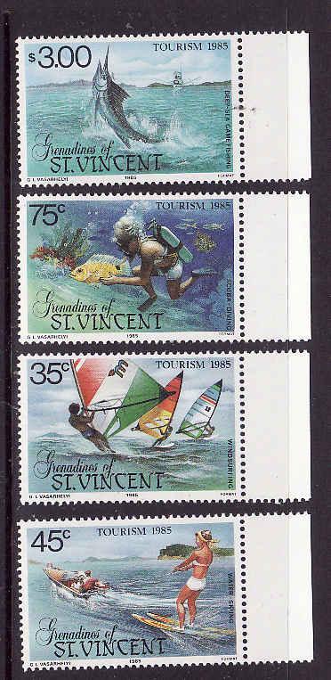 St Vincent Grenadines-Sc#484-7-Unused NH set-Water Sports-1985-