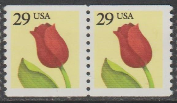 U.S. Scott #2526 Flower Coil Stamps - Mint NH Pair