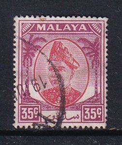 Malaya Selangor  #100 used 1952  Sultan 35c