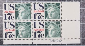 Scott C80 - 17 Cents Liberty MNH - Plate Block Of 4 33094 SCV - $1.60