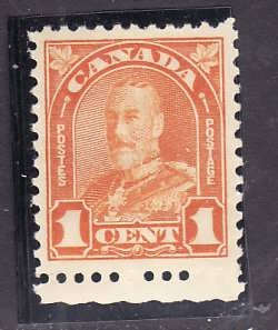 Canada-Sc#162-Unused very light hinge-1c orange-KGV Arch-og-1930-Cdn121-