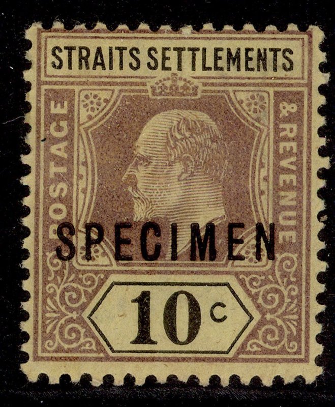 MALAYSIA - Straits EDVII SG115s, 10c purple & black/yellow, M MINT. SPECIMEN