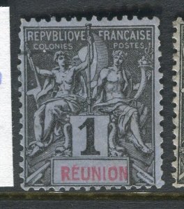 FRENCH COLONIES; REUNION 1890s classic Tablet type issue used 1c. value