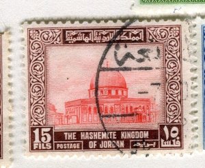 JORDAN; 1955-59 early King Hussein issue fine used 15f. value