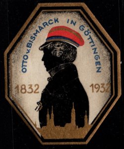 Very Rare 1932 Otto von Bismarck Octagonal Cinderella Poster Stamp MNH