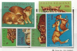 ROMANIA Sc 2315-20 NH ISSUE OF 1972 - ANIMALS 